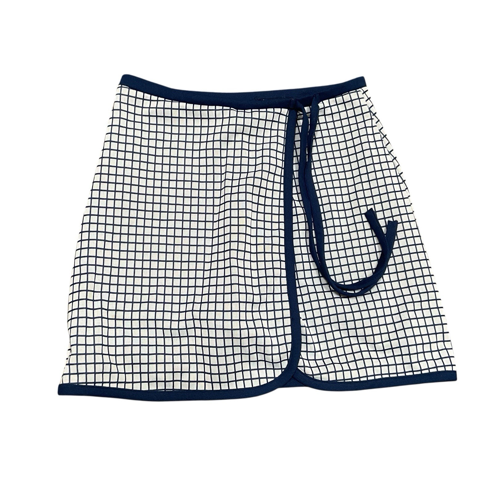 Vintage JC Penney Fashions Skort Blue Polyester Windowpane Skirt Tennis Shorts