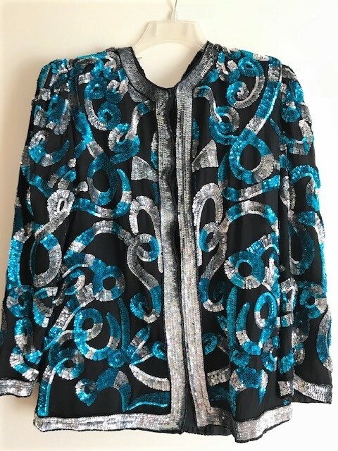 VTG DAVAL DESIGNS BY SAMIR SURI SEQUINS JACKET SZ L