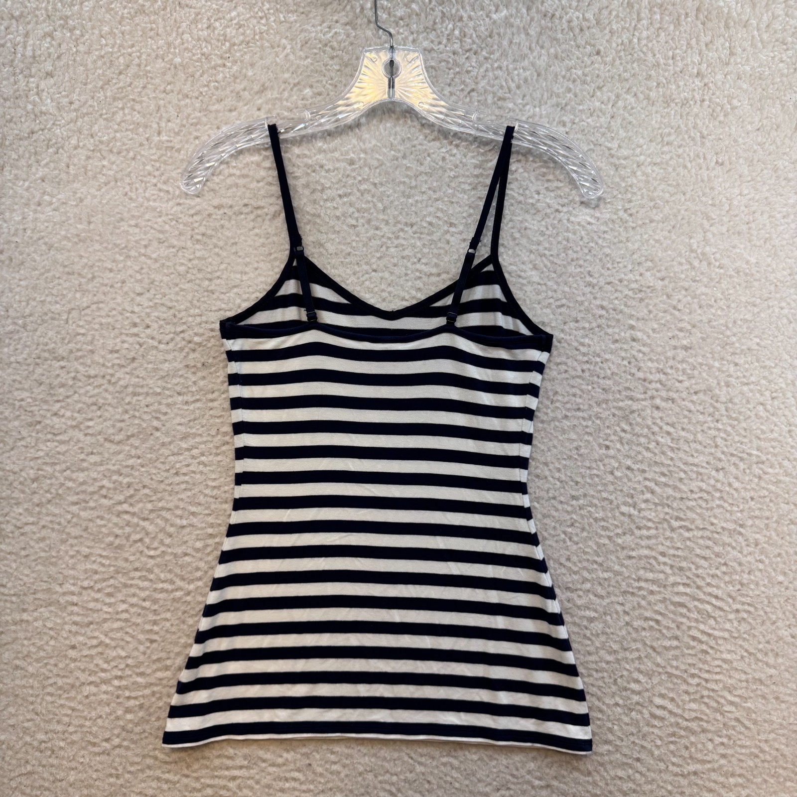 Y2K Vintage Camisole Tank Top XS Small Navy Blue White Striped Coastal Natutical