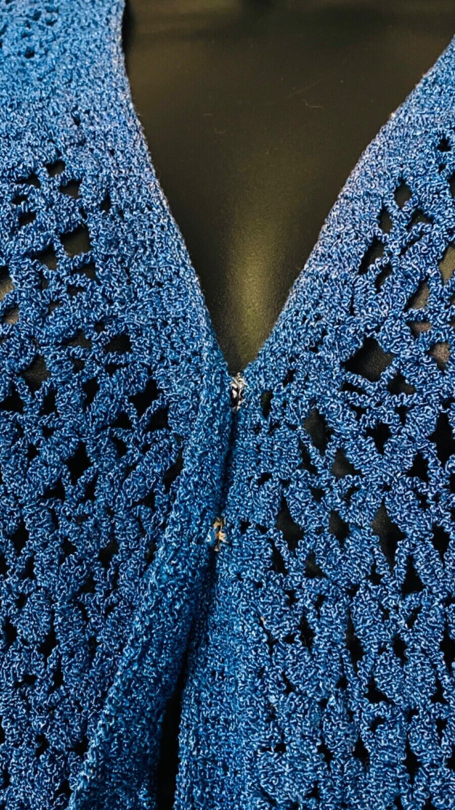 Vintage 1930s blue knit dress set, skirt long sleeve 1940s sweater outfit S M