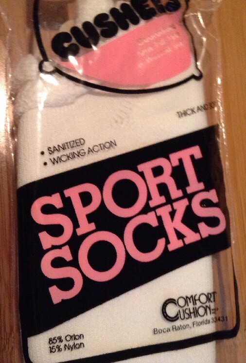 NEW VTG 80s Cushees White Sport Socks Women Sz 8.5-11 Gym Sport Athletic NOS