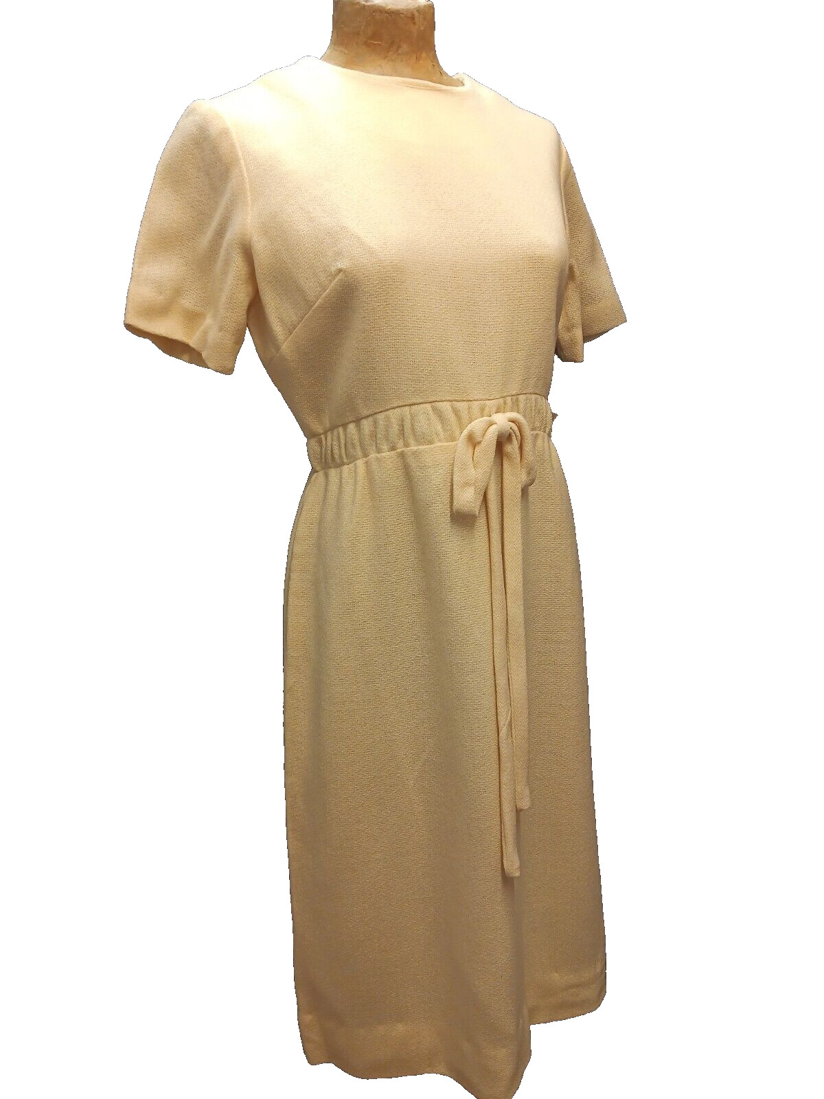 Vintage 1950’s Cream White Wool Nylon Dress by Helen Whiting Medium NWT