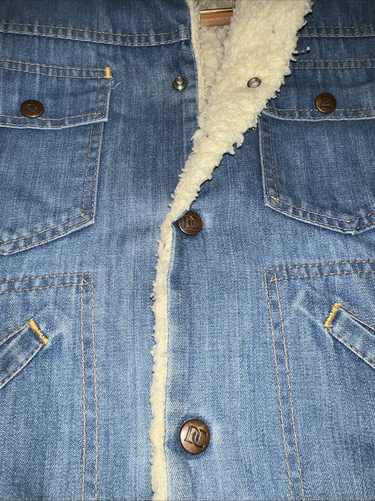 VTG DEE CEE Women ‘s 70’s Authentic Denim Sherpa Lined Trucker Jacket Size 36