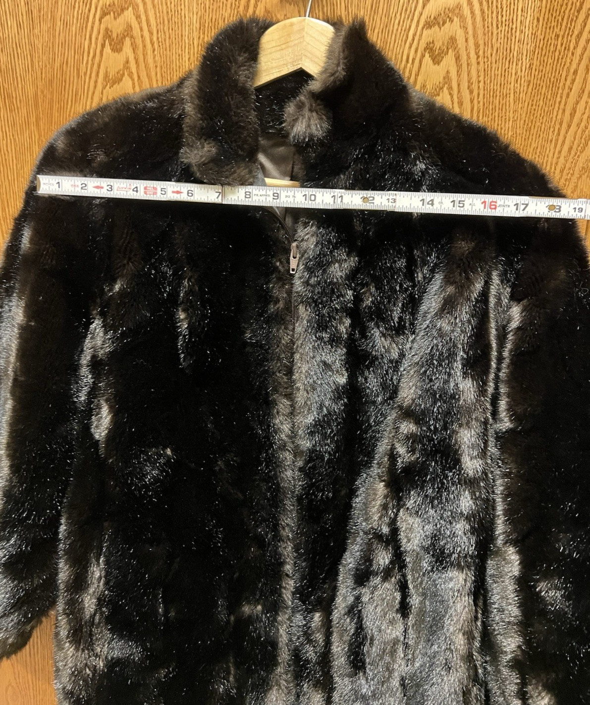Vintage Hillmoor NY Tissavel Dark Brown Faux Fur Full Zip Women’s Coat Sz 8 USA