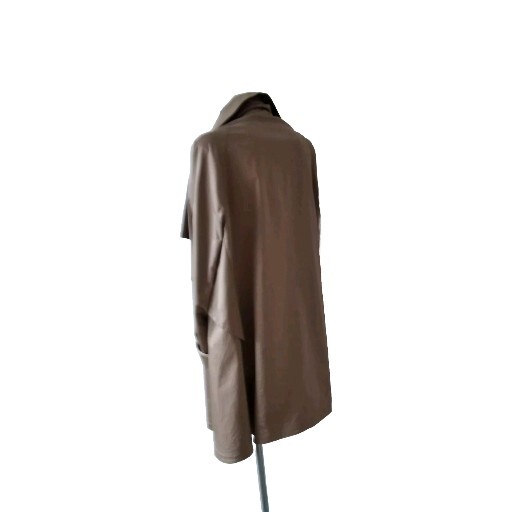 Gay Naffine Fab Taupe Polished Cotton Evening Coat/ Duster/ Autumn.,Size 14