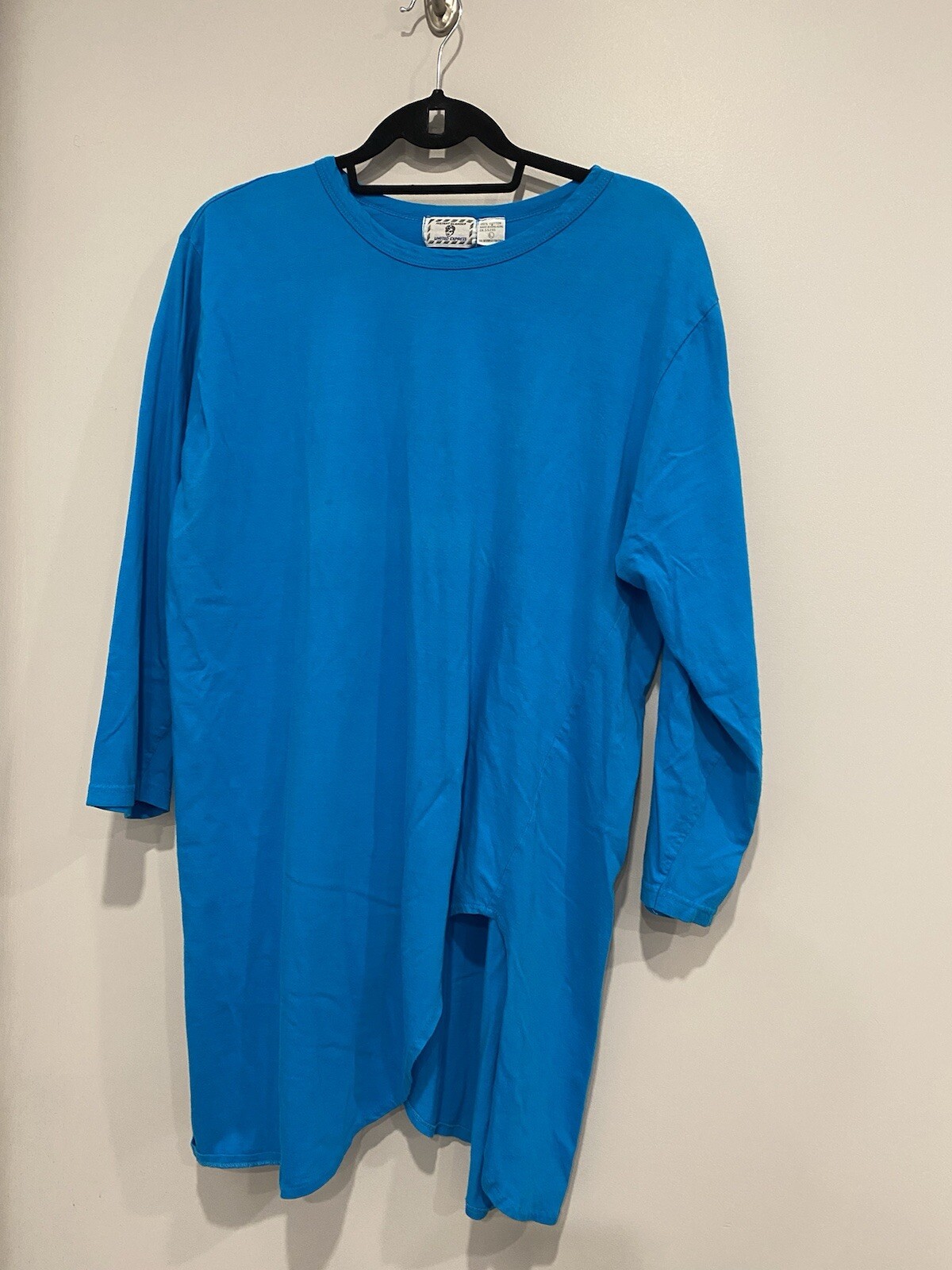 Vintage 80s Limited Express Blue Tunic Or Nightgown With Slits