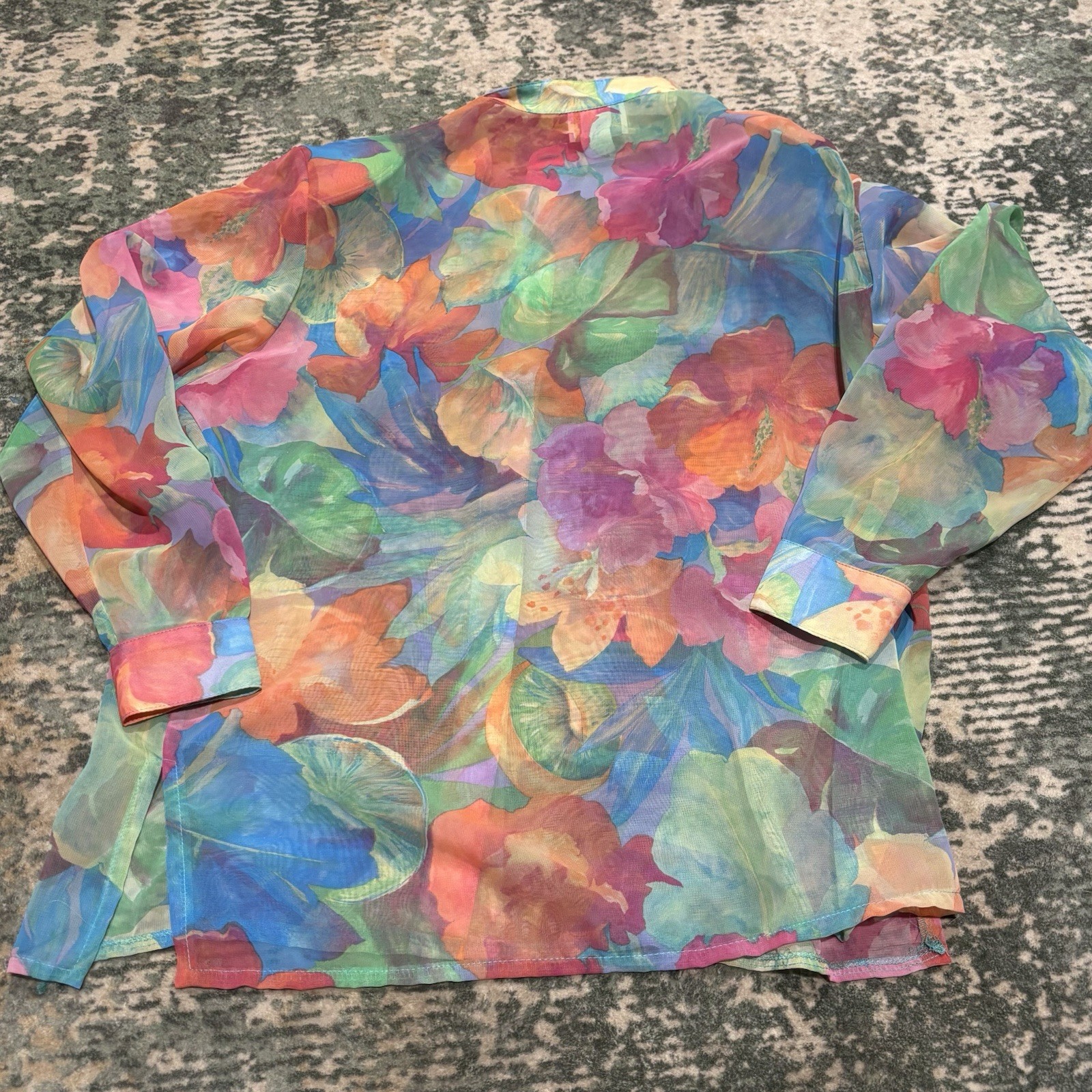 Vintage Sea Suns Sheer Shirt Coastal Grandma Large USA