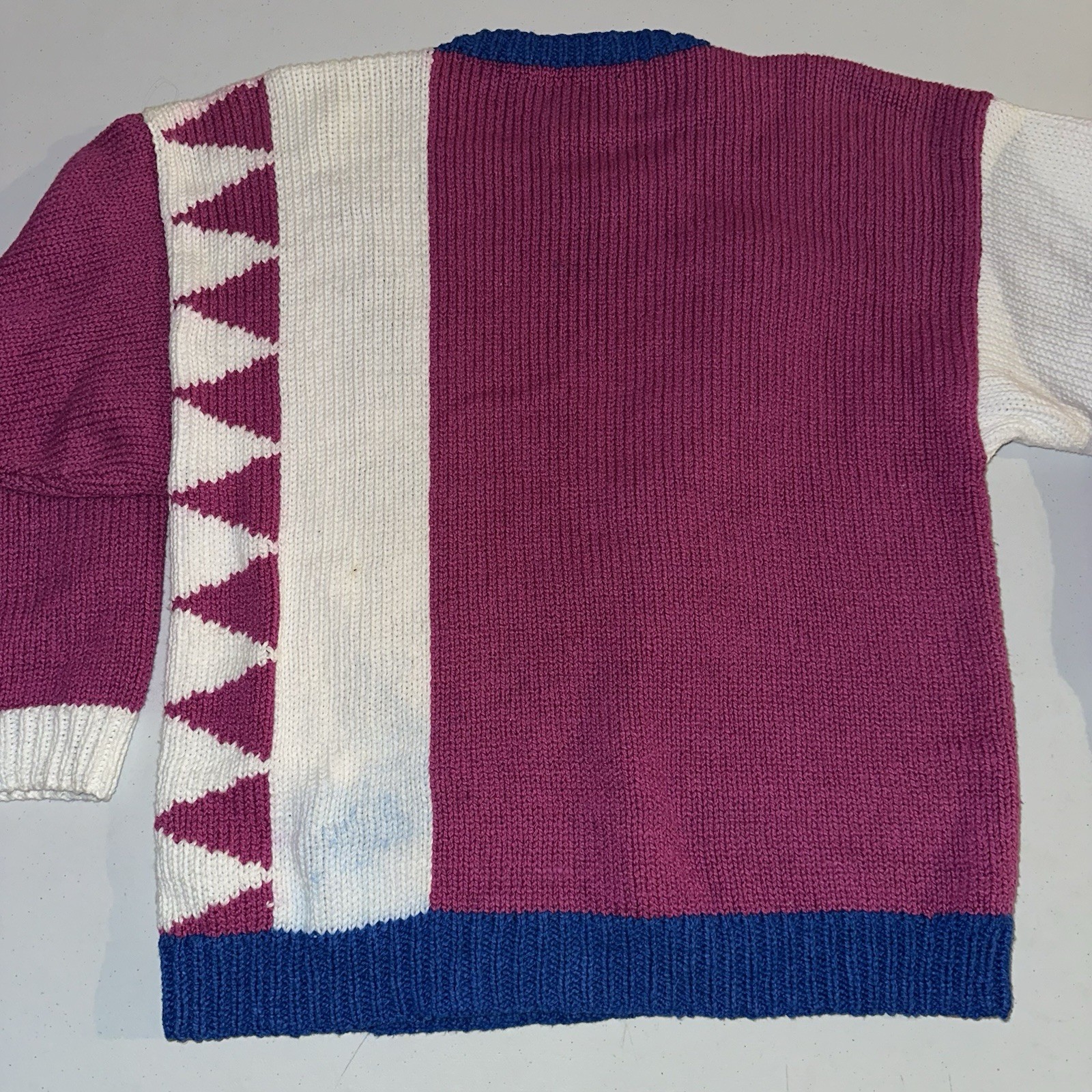 Vintage 1980s Raquels Collection 3D Tennis Knit Sweater Size Small Colorblock