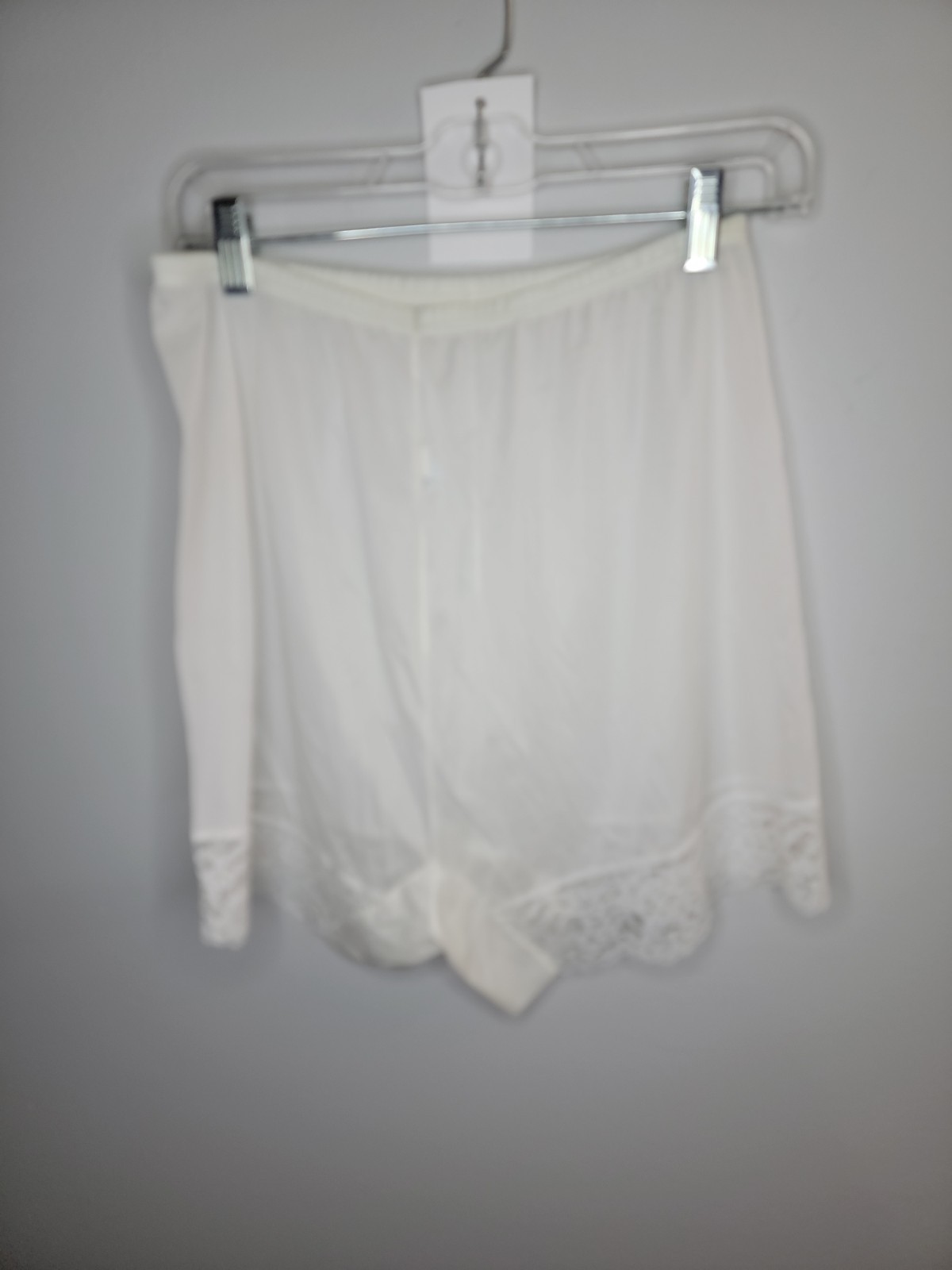Vintage Vanity Fair Tricot Nylon White Slip Shorts Lace Detail Size 7