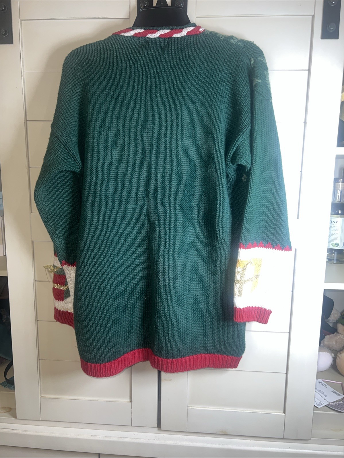 Vintage Casual Corner Bear, Presents, And Bells Women’s Christmas Cardigan