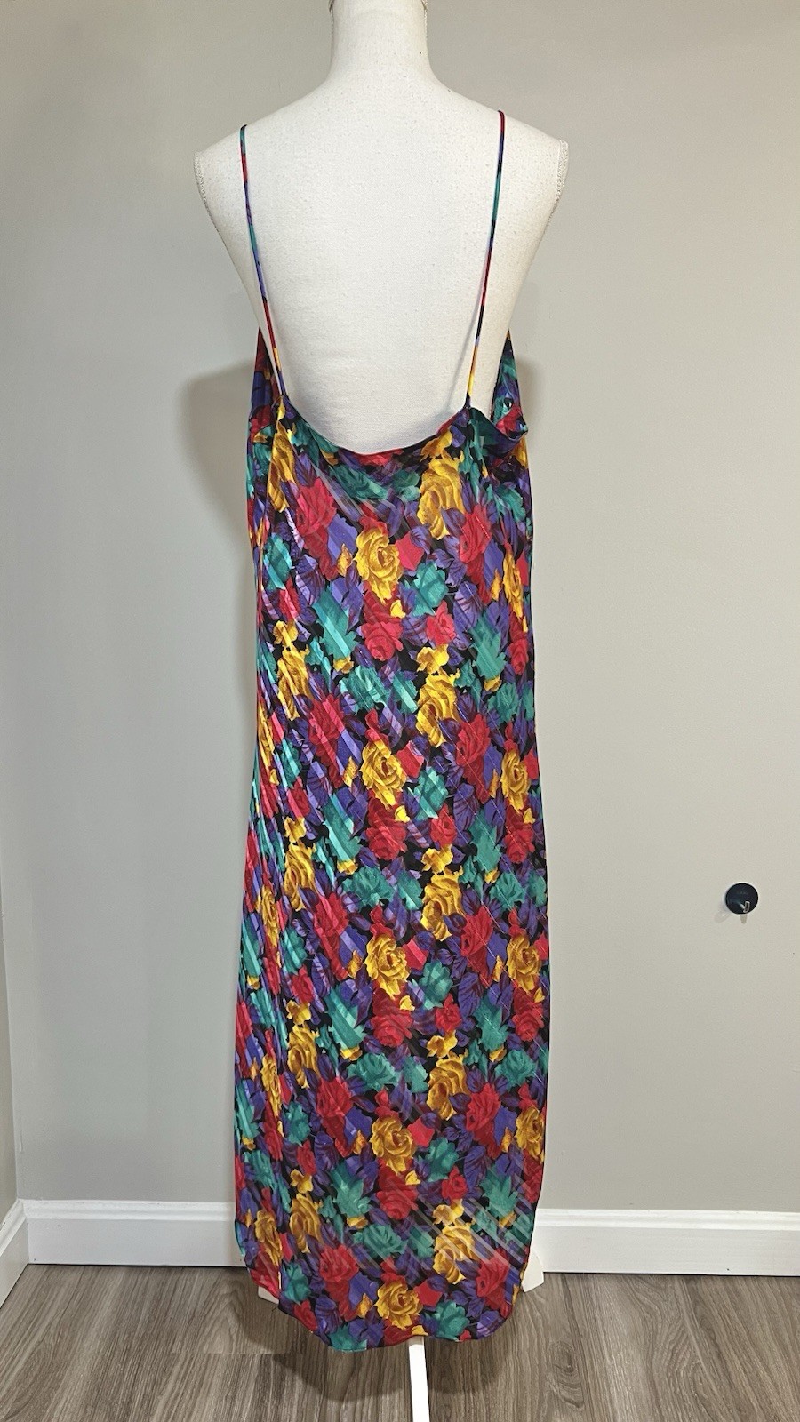 Vintage 90s ‘Circa 2000’ Multicolor Floral Robe and Slip Pajama Set Size 2X