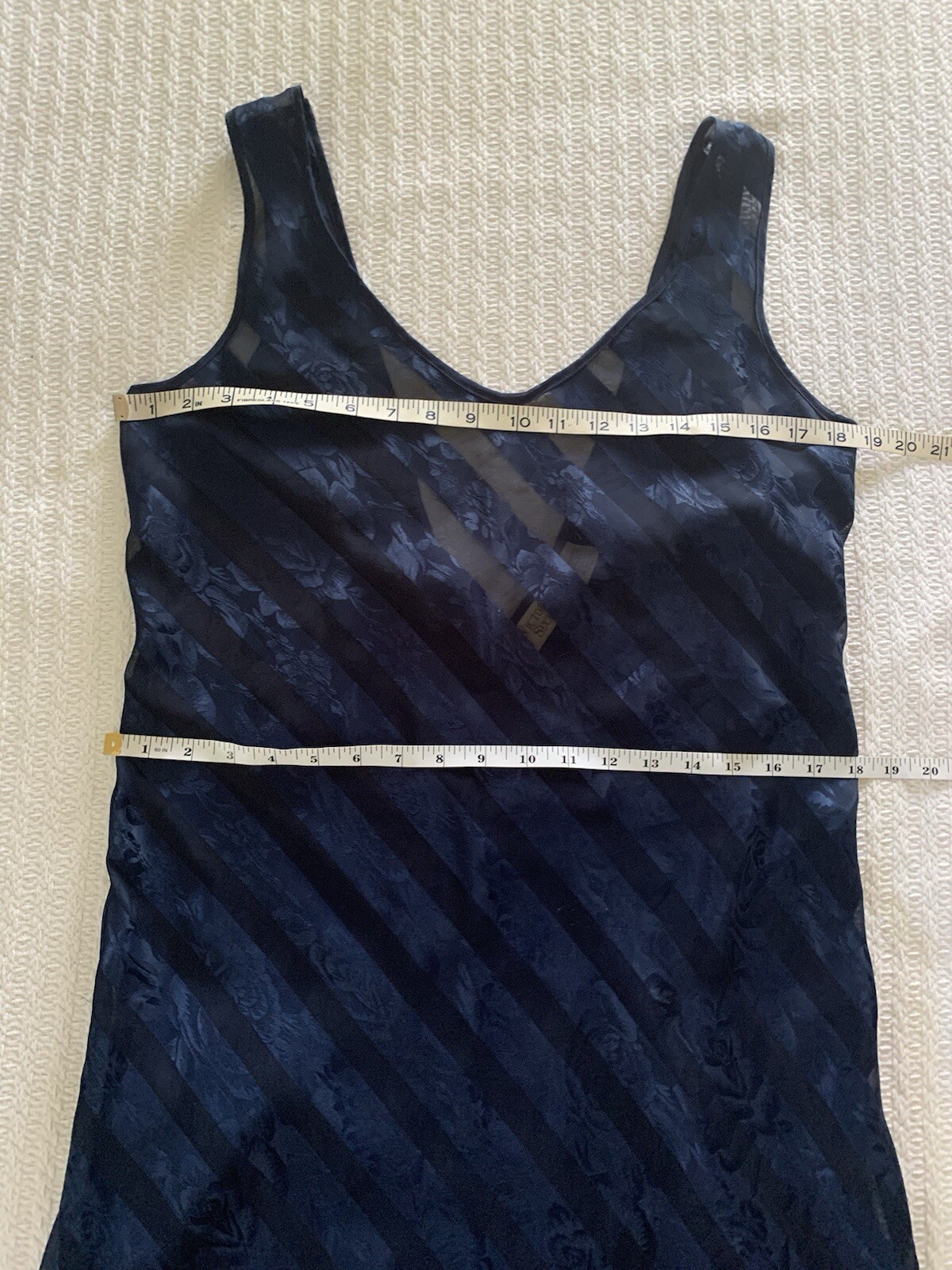 Vintage 80s Victorias Secret Gold Label Sheer Silk Maxi Slip Dress Backless Glam
