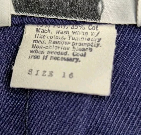 JC PENNEY Navy Blue MOTION PANTS Stretch Women’s 16 PETITE Easy Care USA MADE