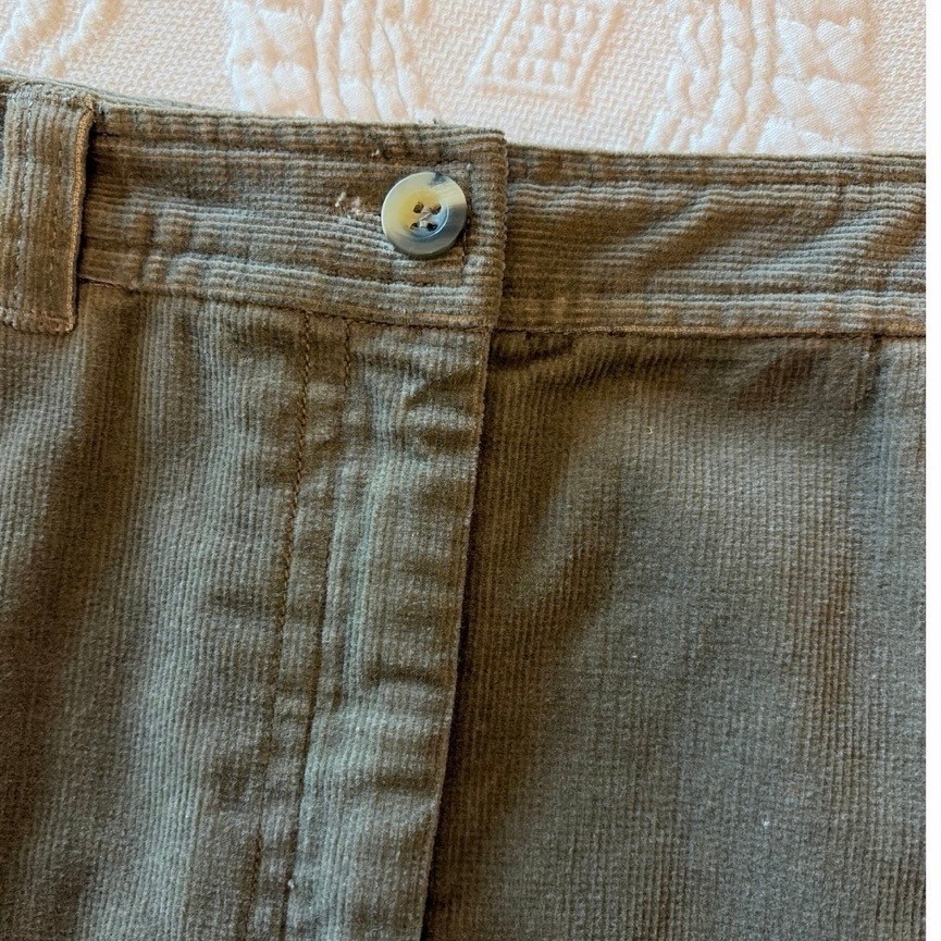 Charter Club Petite 12P Sage Corduroy Skirt Cottagecore Classic Vintage NOS NWT