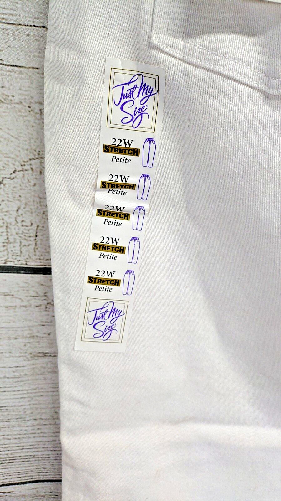 Y2K Just My Size Stretch White Denim Jeans Vintage 2000 Women’s Size 22W/29 NEW