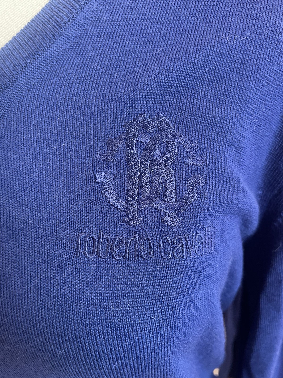 2000s Roberto Cavalli Cobalt Sweater— Small