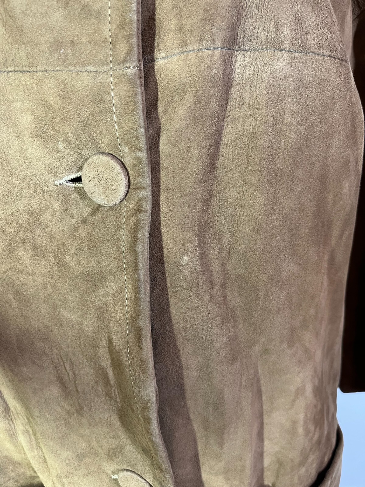 Vintage 60s Jacqueline’s Feminine Apparel Memphis Nubuck Leather Coat Fur Collar
