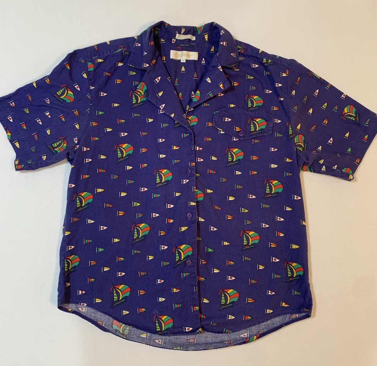 Vintage John Henry Sailing Sailboat Nautical Button Down Shirt Women’s Size M