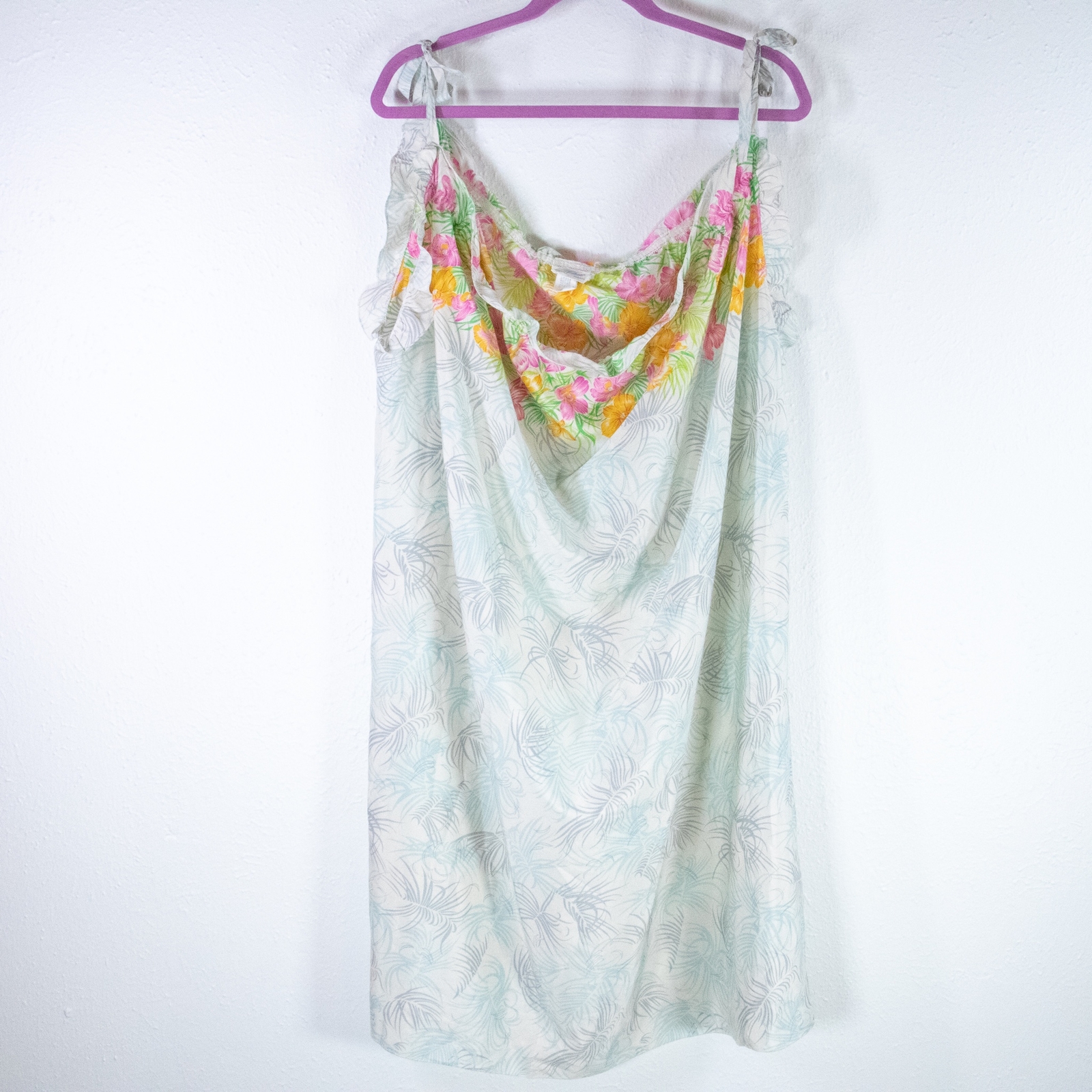 Vintage Eve Stillman Nightgown Sz Small Lingerie Tropical Flowers Sleeveless