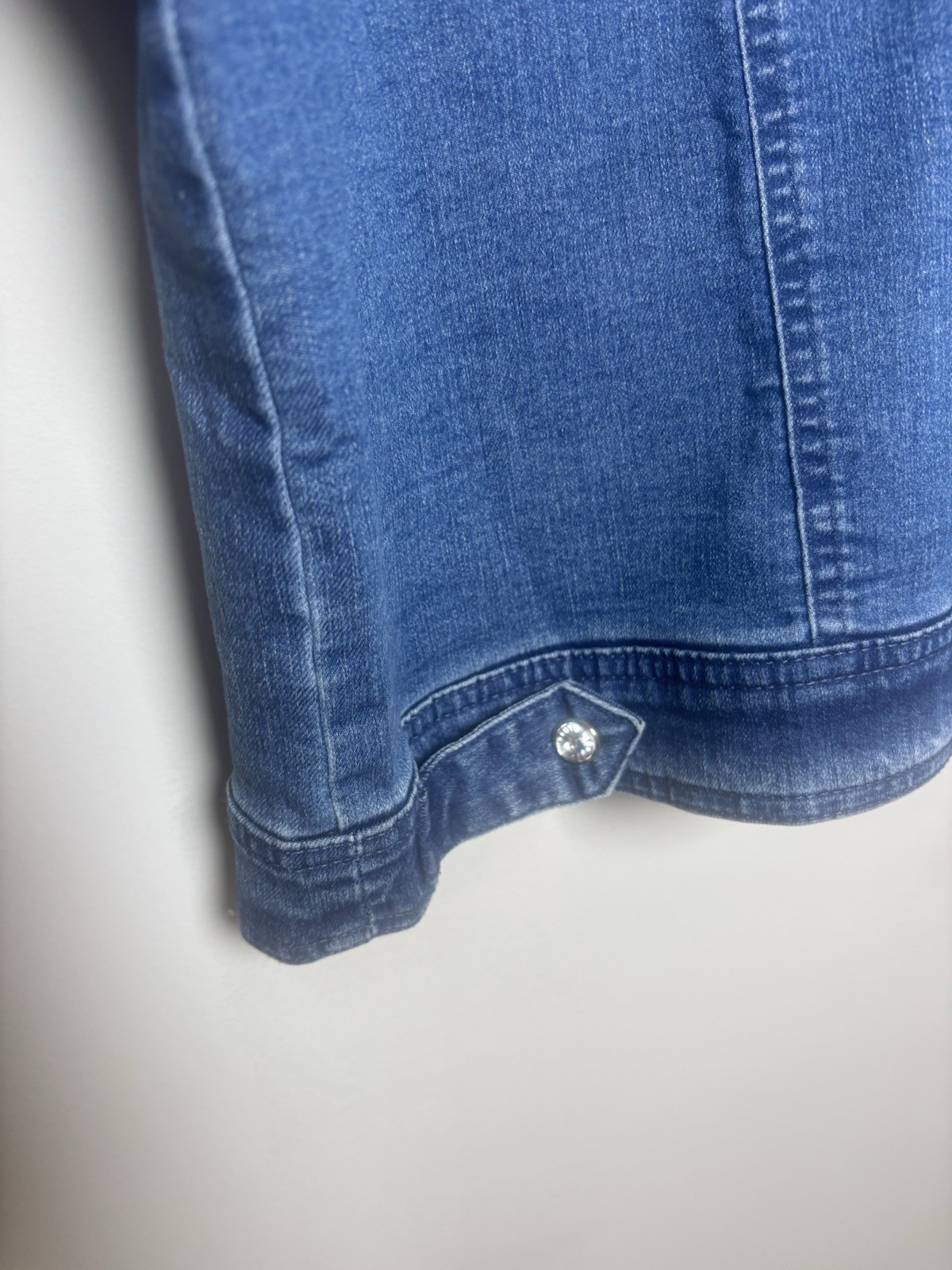 C8 Corvette Jeweled Denim Jacket embroidered jeweled logo on the back.