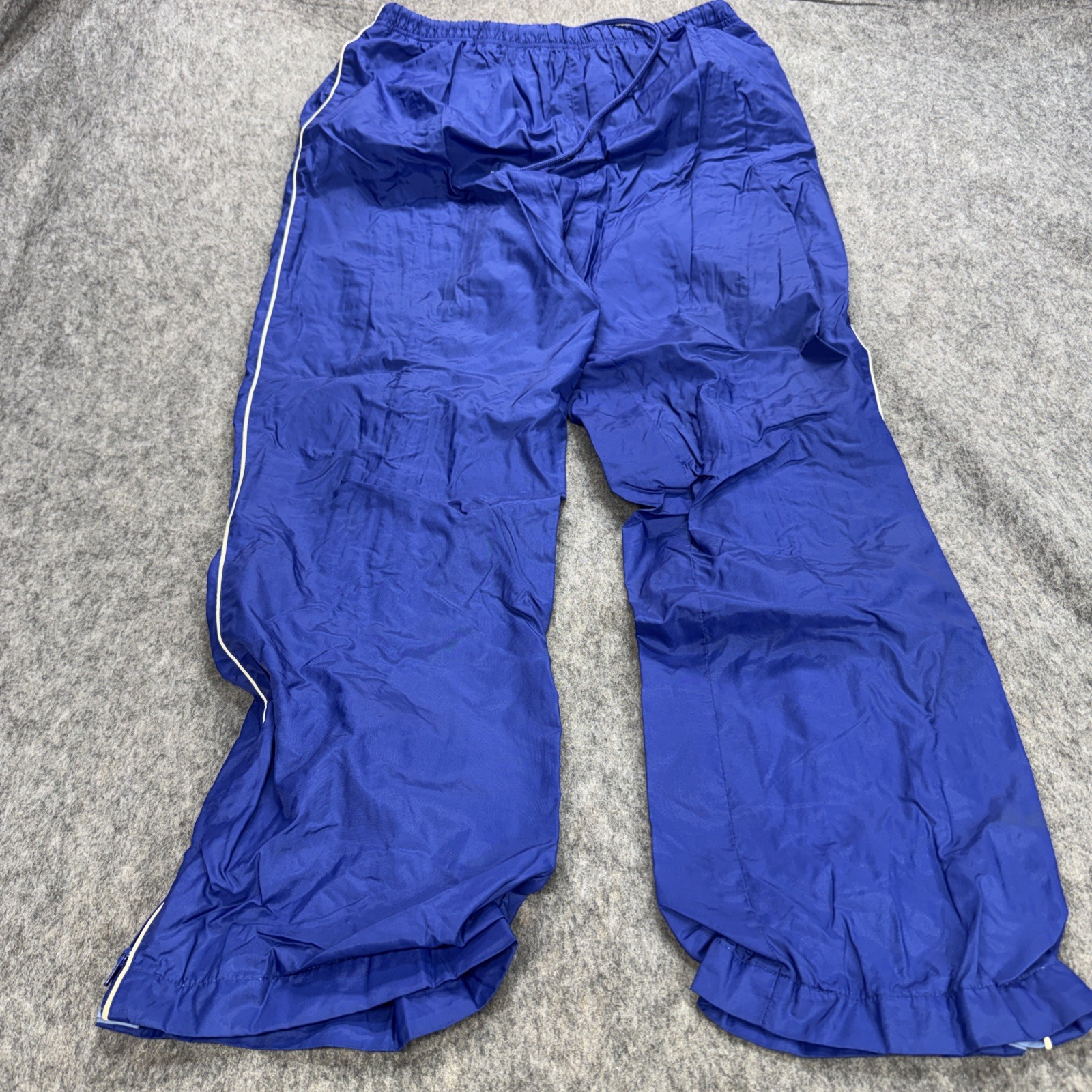 Vintage 90’s Y2K Womens S Blue Windbreaker Track Pants Nylon Lined Elastic