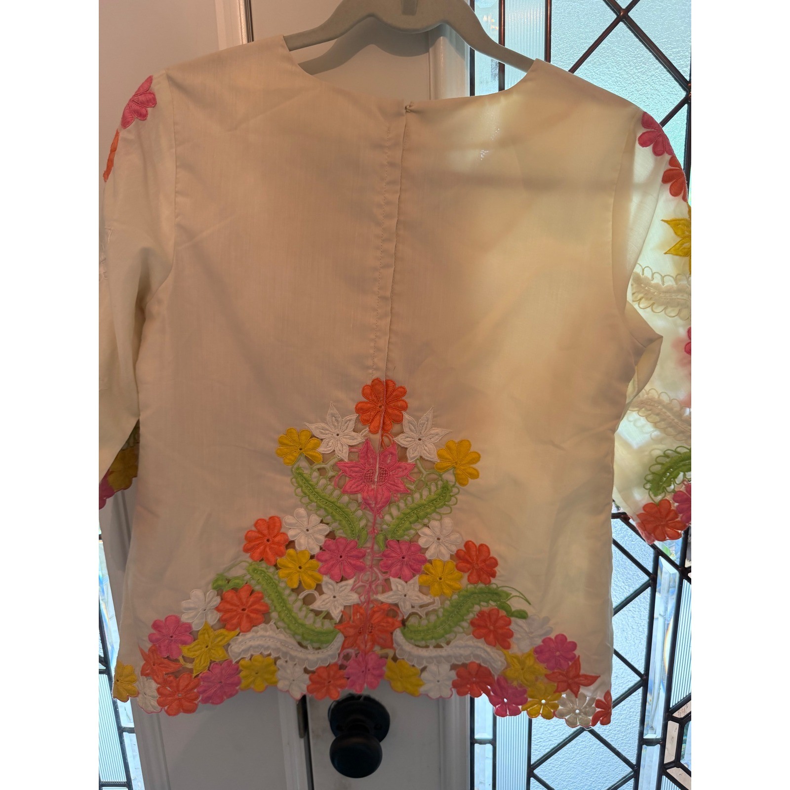 VINTAGE embroidered hand made blouse fit todays size 4-6