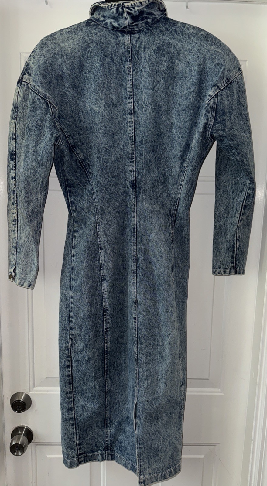 VTG 80’s Paris Blues Acid Washed Denim Full Zip Dress USA 1065C 6012 Size 11