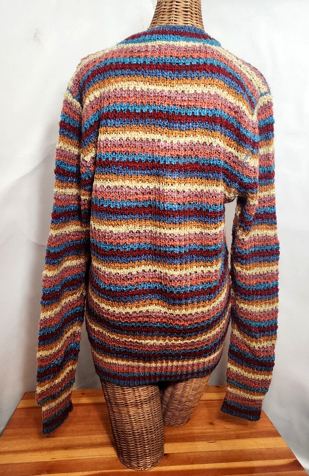 Vintage Givenchy for Chesa 100% Acrylic Knit V-Neck Multi-Colored Sweater Size M