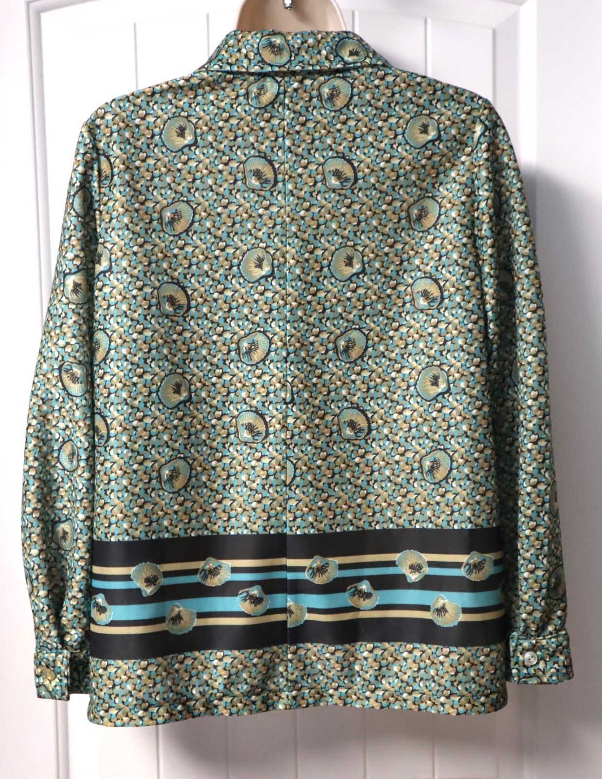 Vintage 70s multicolor shells striped blouse (check measurements)