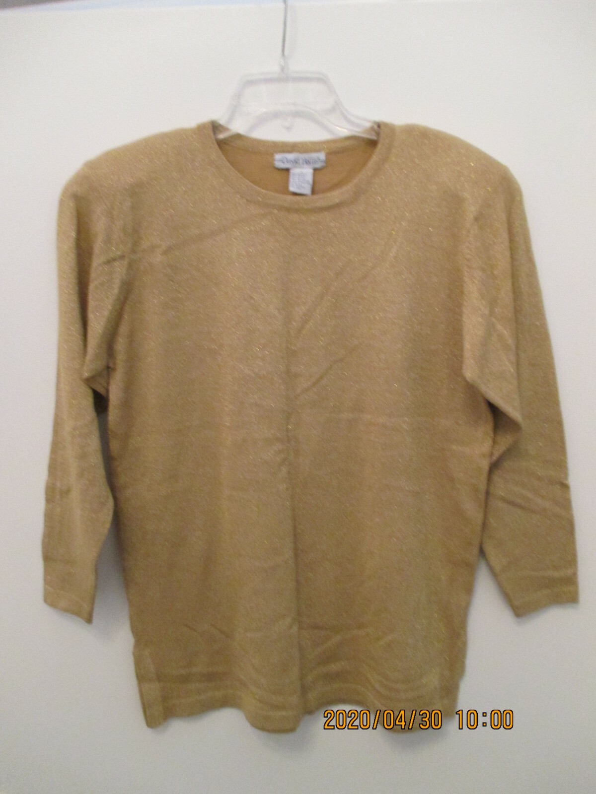 Vintage Women’s David Hollis size Small Gold Metallic Top Hong Kong New with Tag