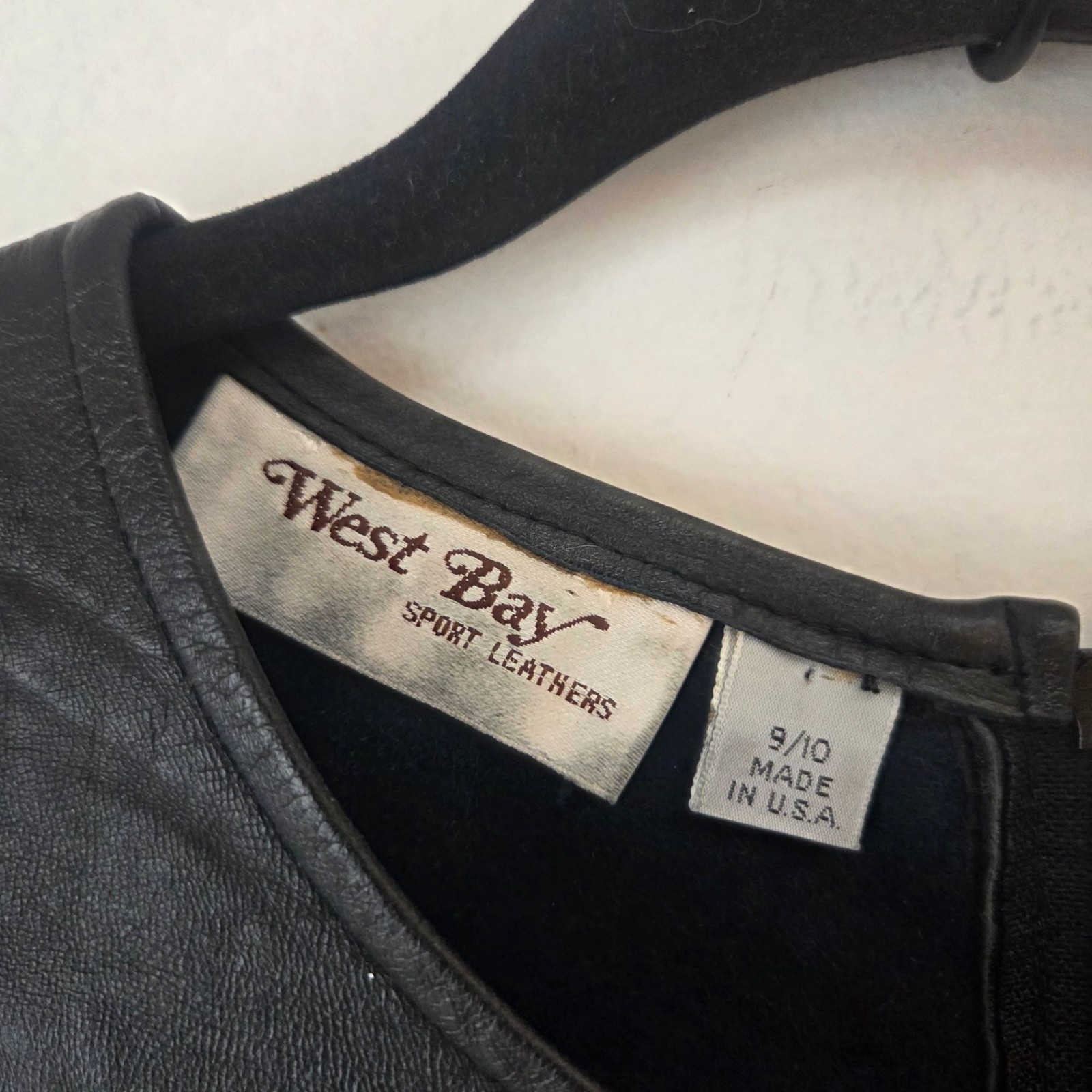 Vintage 90s Black Genuine Napa Lamb Leather Sheath Dress West Bay Sport 9/10