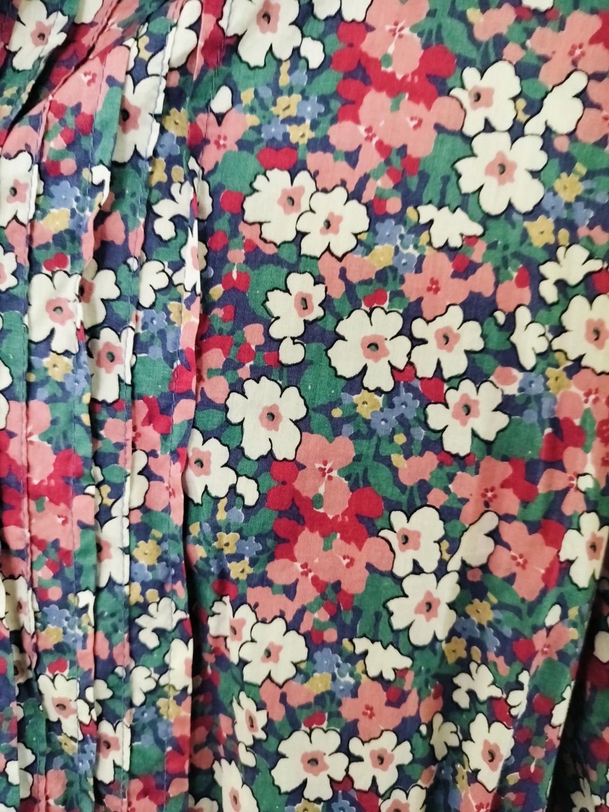 Liberty of London Vintage 70s 100% Cotton Calico Floral Dress Made in England