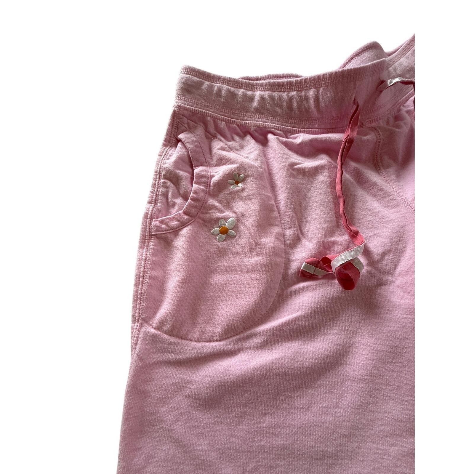 Vtg Y2K Nick & Nora Kitten &Butterflies Embroidered Pants Wide Leg L Soft Girl