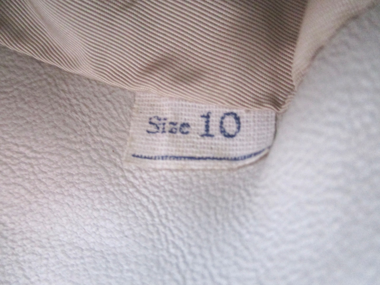 Vtg 60s gray leather trench coat brown lattice trim square buttons pockets 10