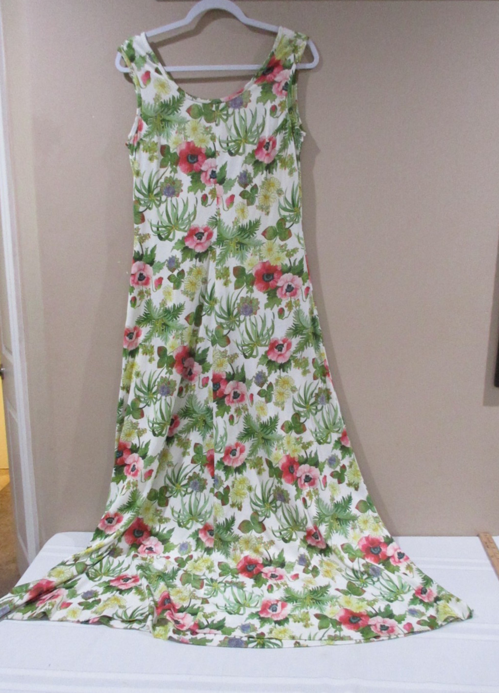 Vtg. Yves Jennet Sundress Women Sz 12 Multicolor Floral Garden All Over Print