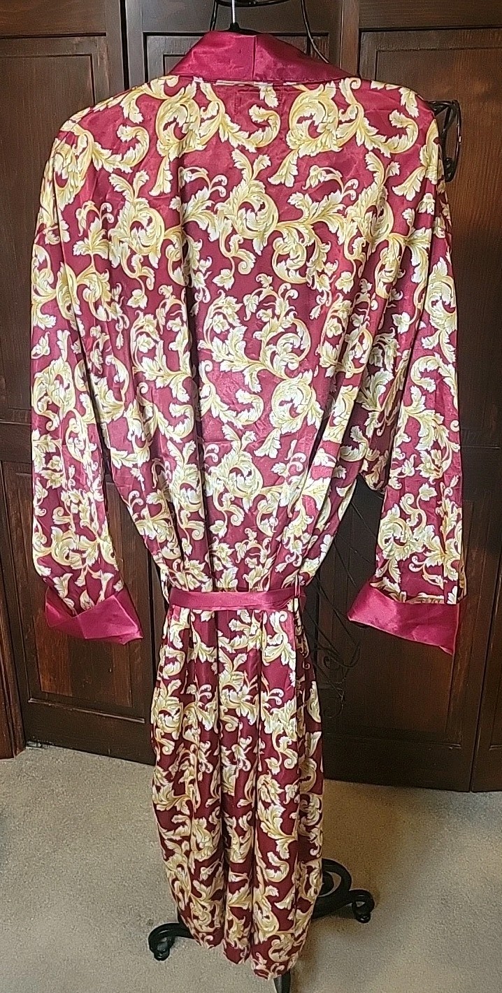 Vtg Lauren Rogers Silky & Satiny Nightgown & Robe Linegerie Pajama Set 1X EUC