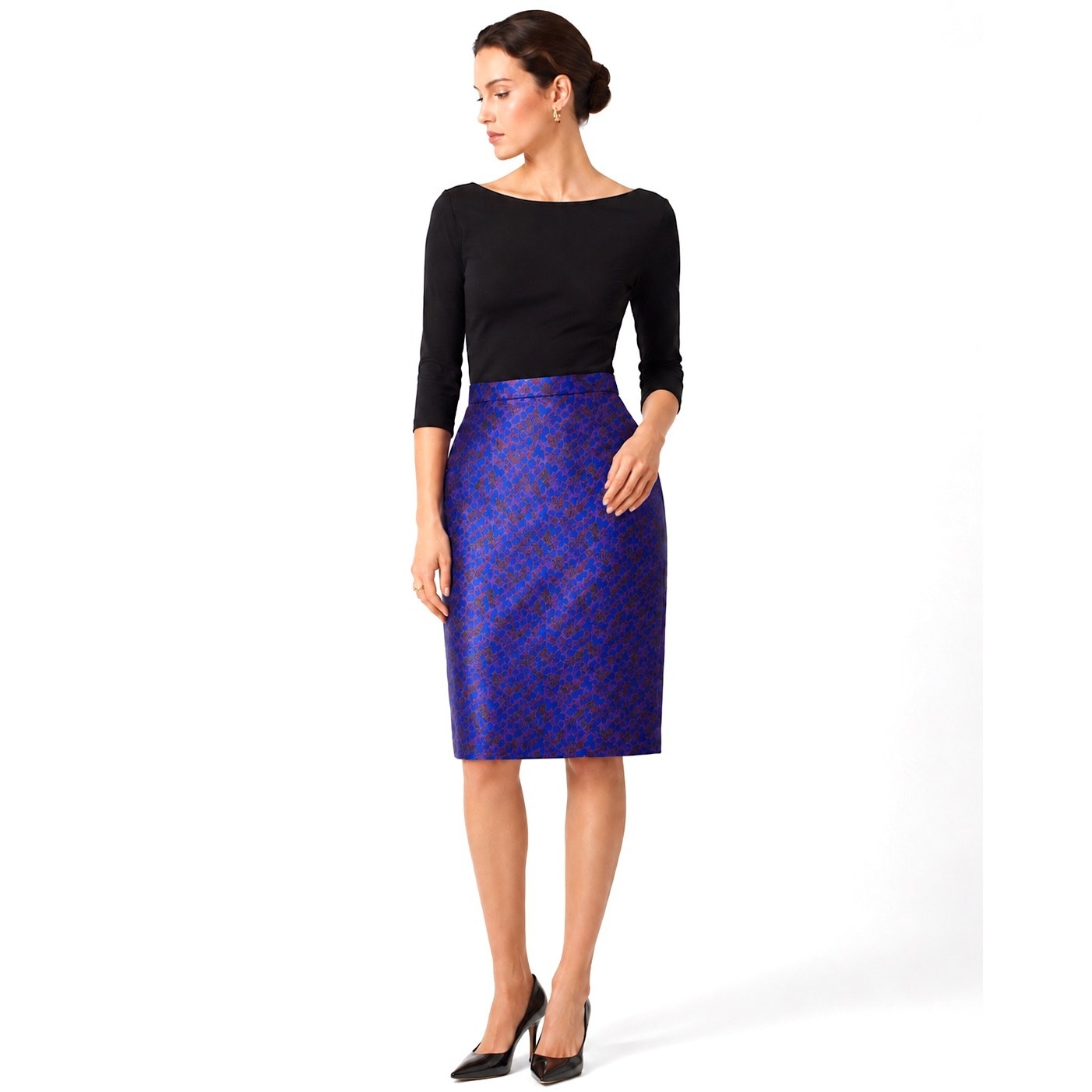 Vintage Christian Lacroix Silk Jacquard Pencil Skirt France FR 44