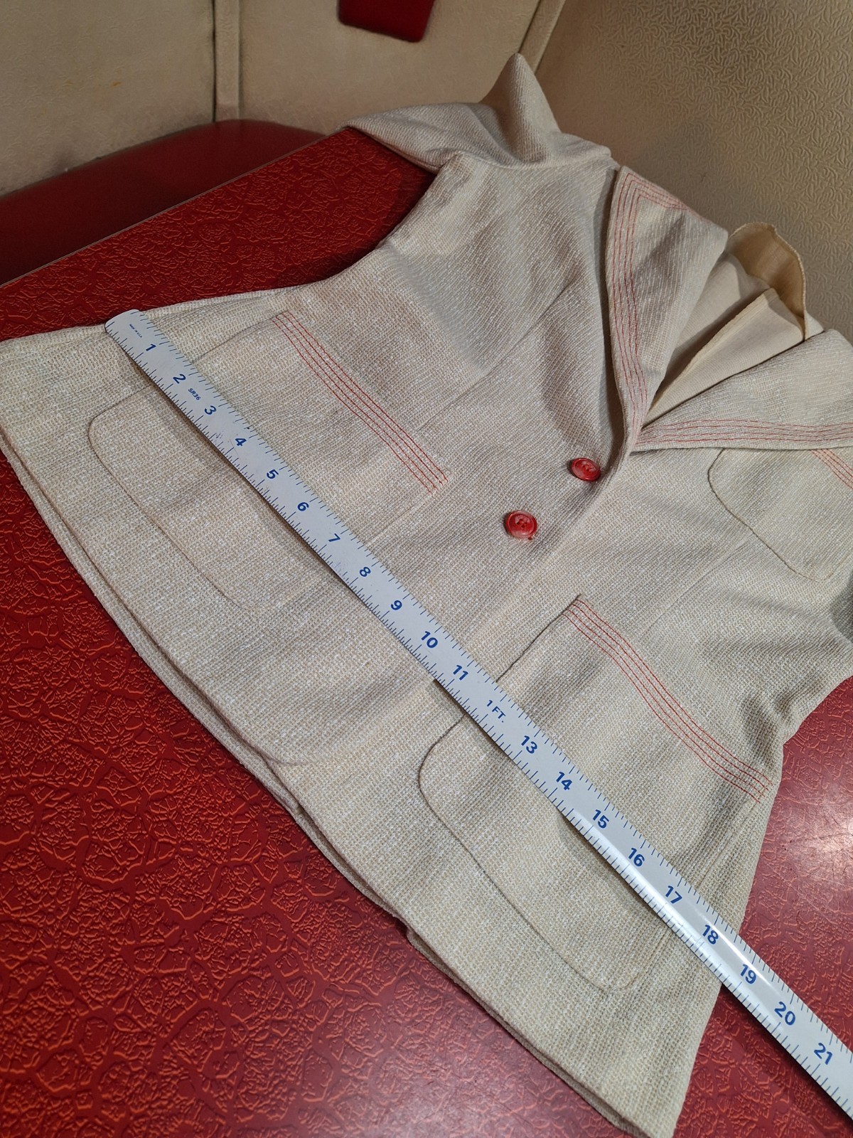 True VTG Mid-century Mod 1970s JCPenney 2 Piece Bell Bottom Pant Suit Blazer M