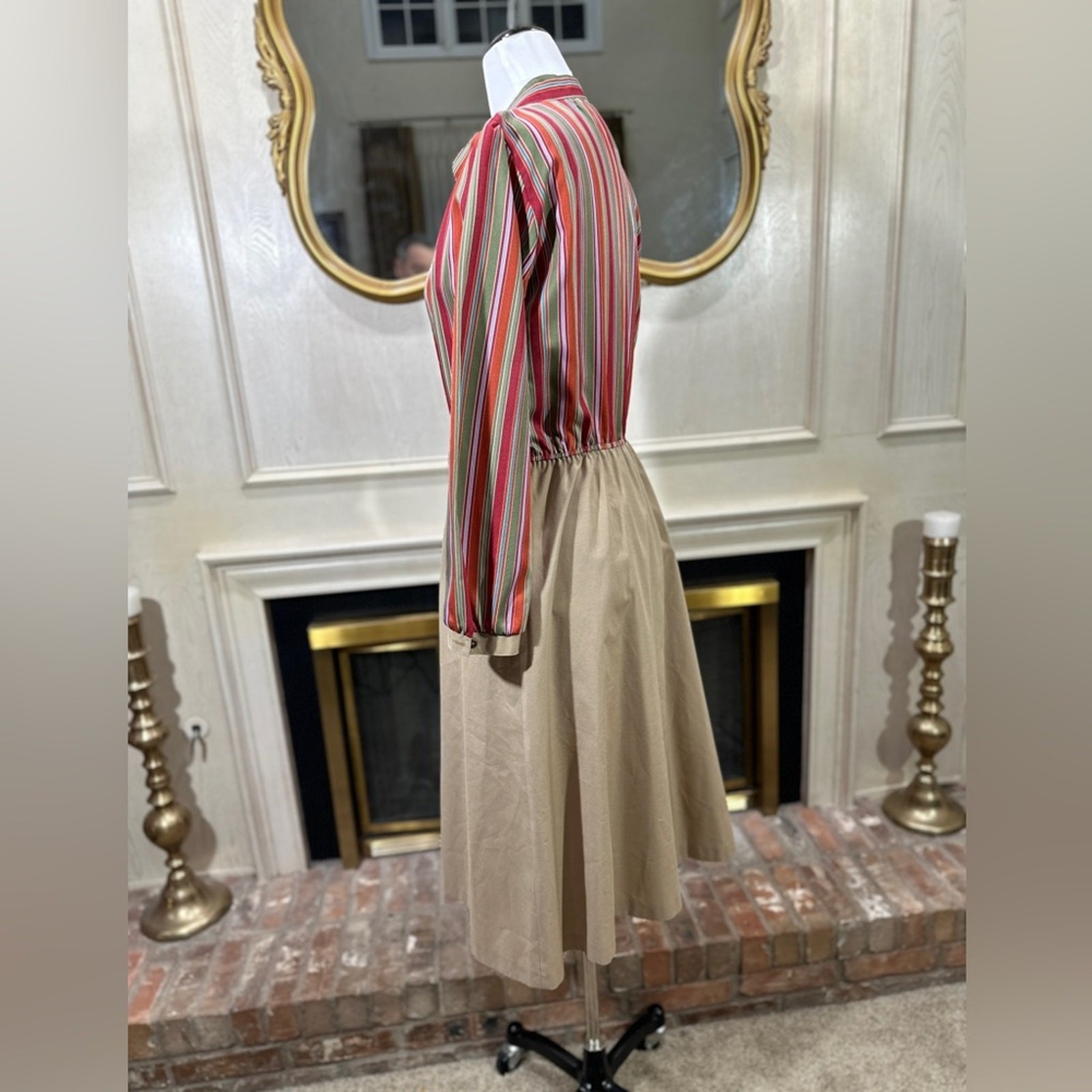 Vintage Anjac by Jack Needleman Striped Button-Front Dress (See Measurements)