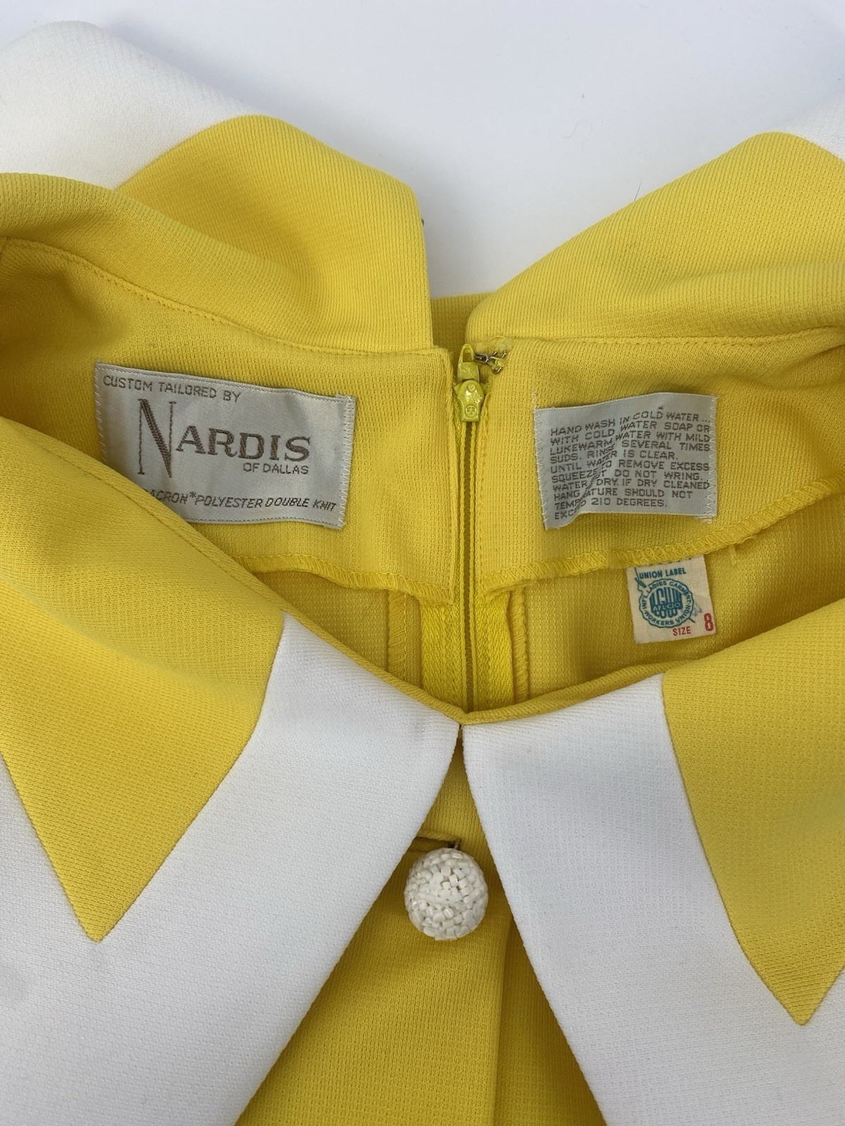 Vintage 60’s Nardis Of Dallas Yellow 2 Piece Skirt And Top Set Size Extra Small