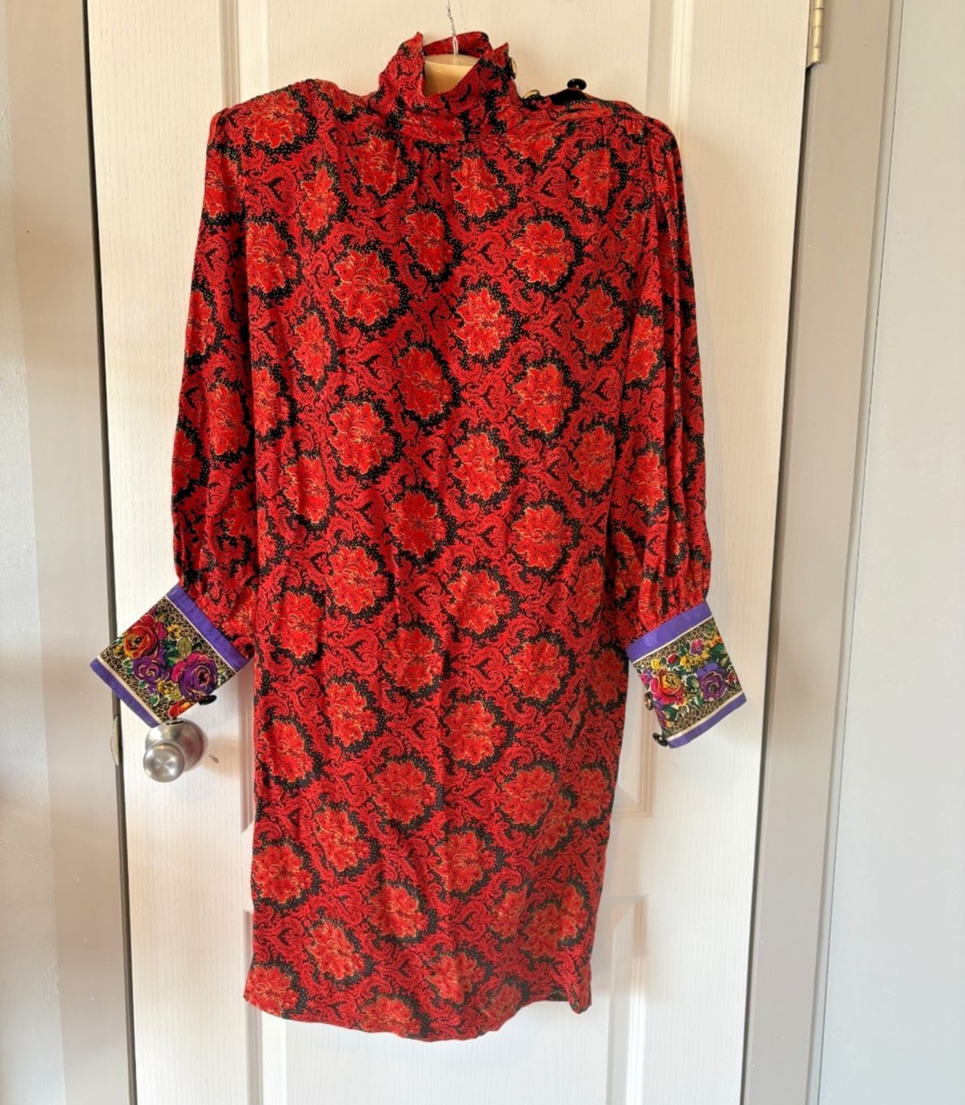 80s 90s Saks Fifth Avenue 10 SILK Vintage Richie Freeman for Terijon Smock Dress