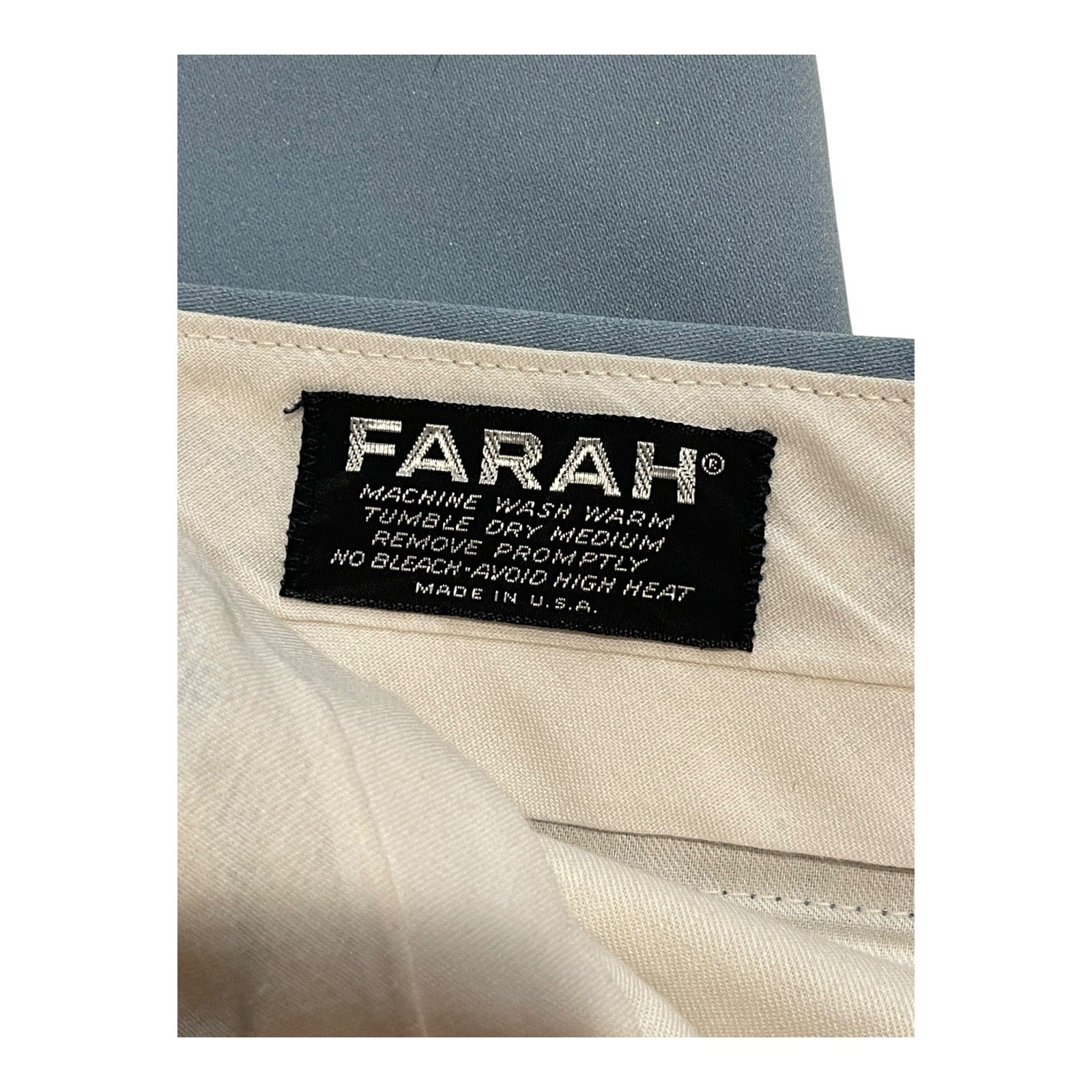 1970s Farah Powder Blue Bell Bottom Pants High Rise Wide Leg Ladies Slacks Sz M