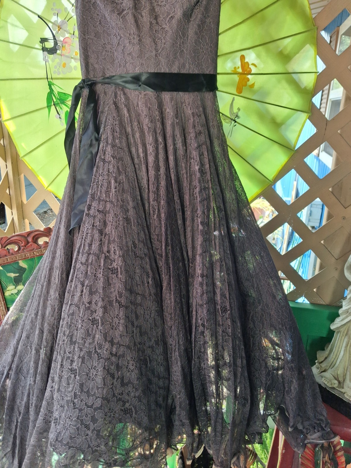 Vintage 40’s Gray Lace Ball Gown, Loads Of Lace And Crinolyn In Maxi Skirt,…
