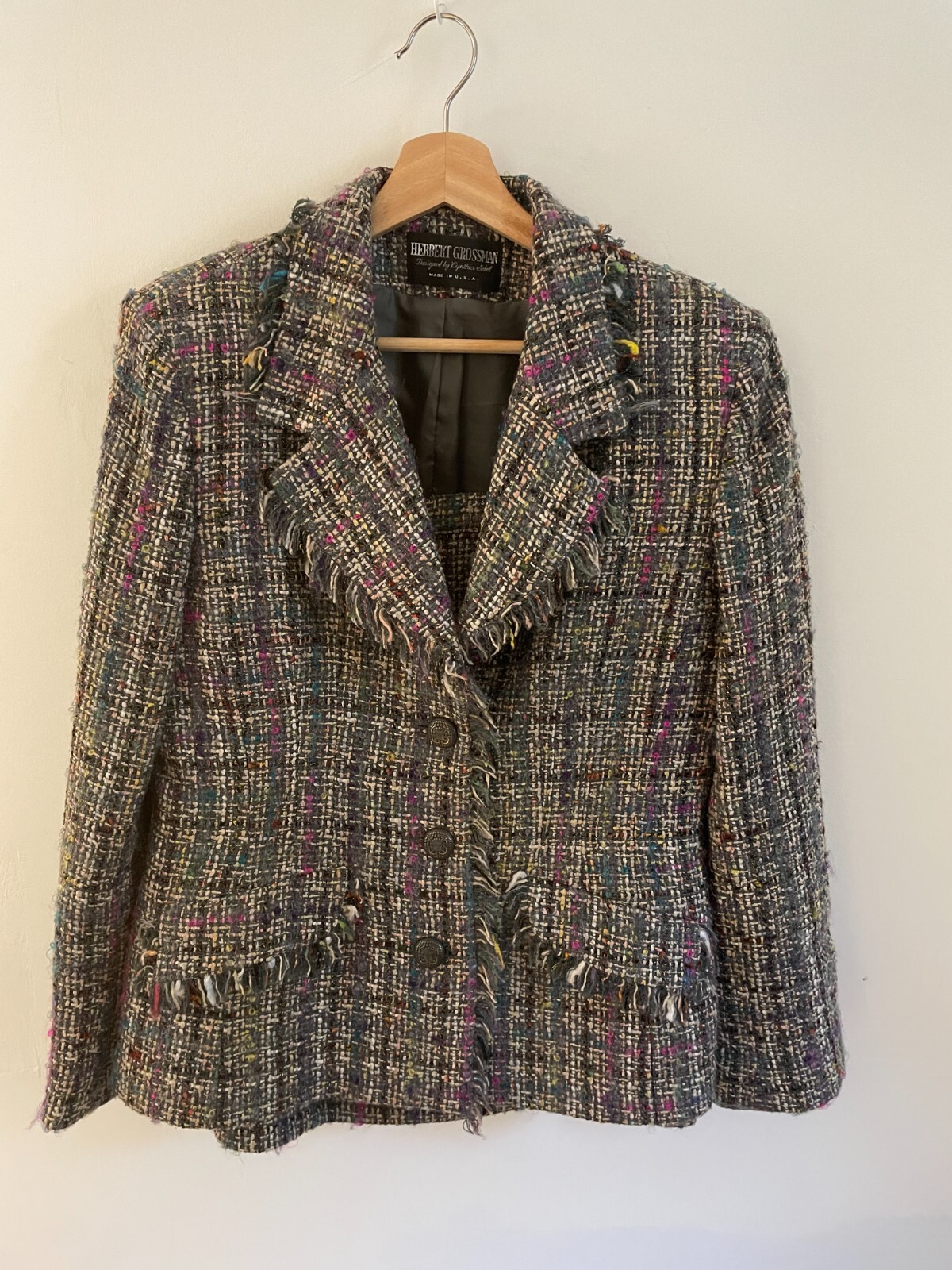 Herbert Grossman by Cynthia Sobel Vintage Tweed Suit Set Skirt Size M