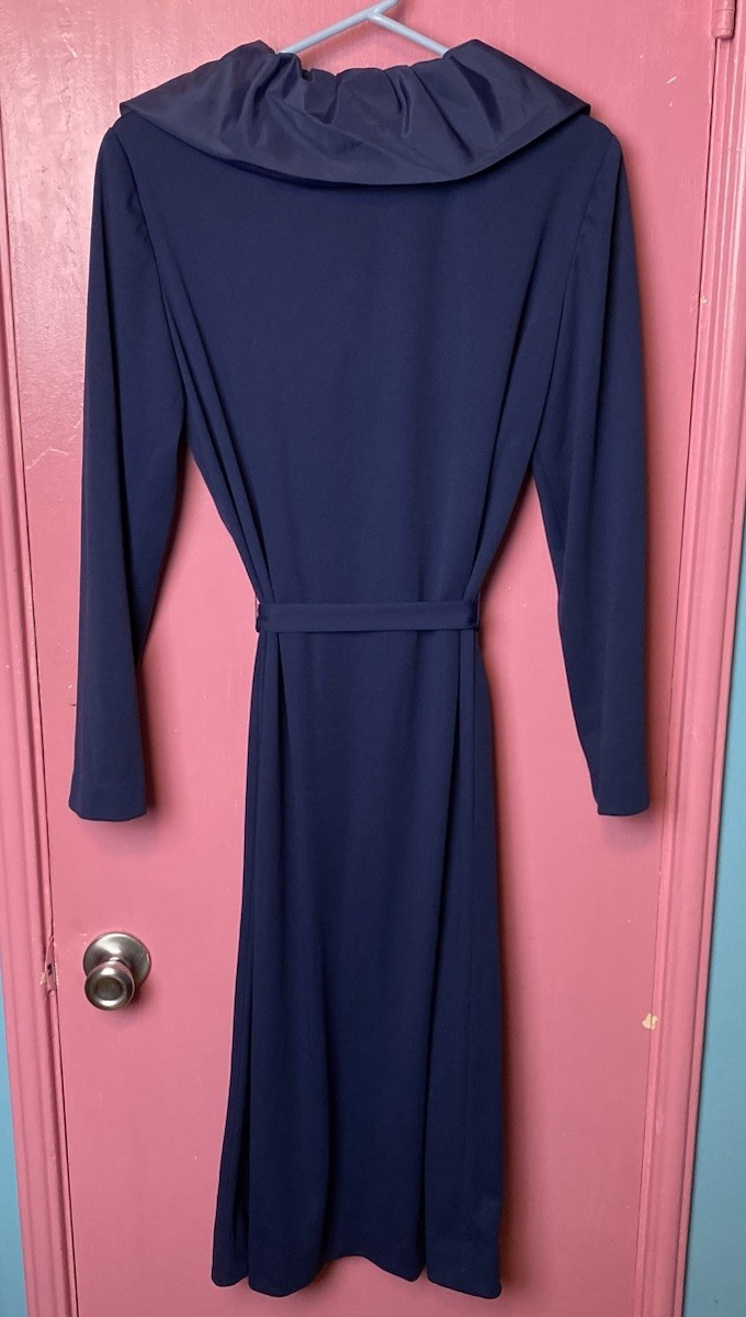 Vintage 60s/70s Navy Blue Midi Cocktail Dress by Umba for Parues Feinstein