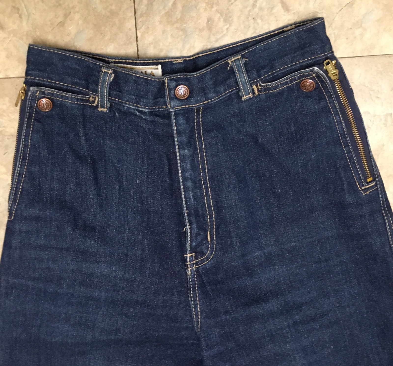 Vintage High Waist Marsala Fine Fashion Sports Wear Jeans 7/8 27″ Waist