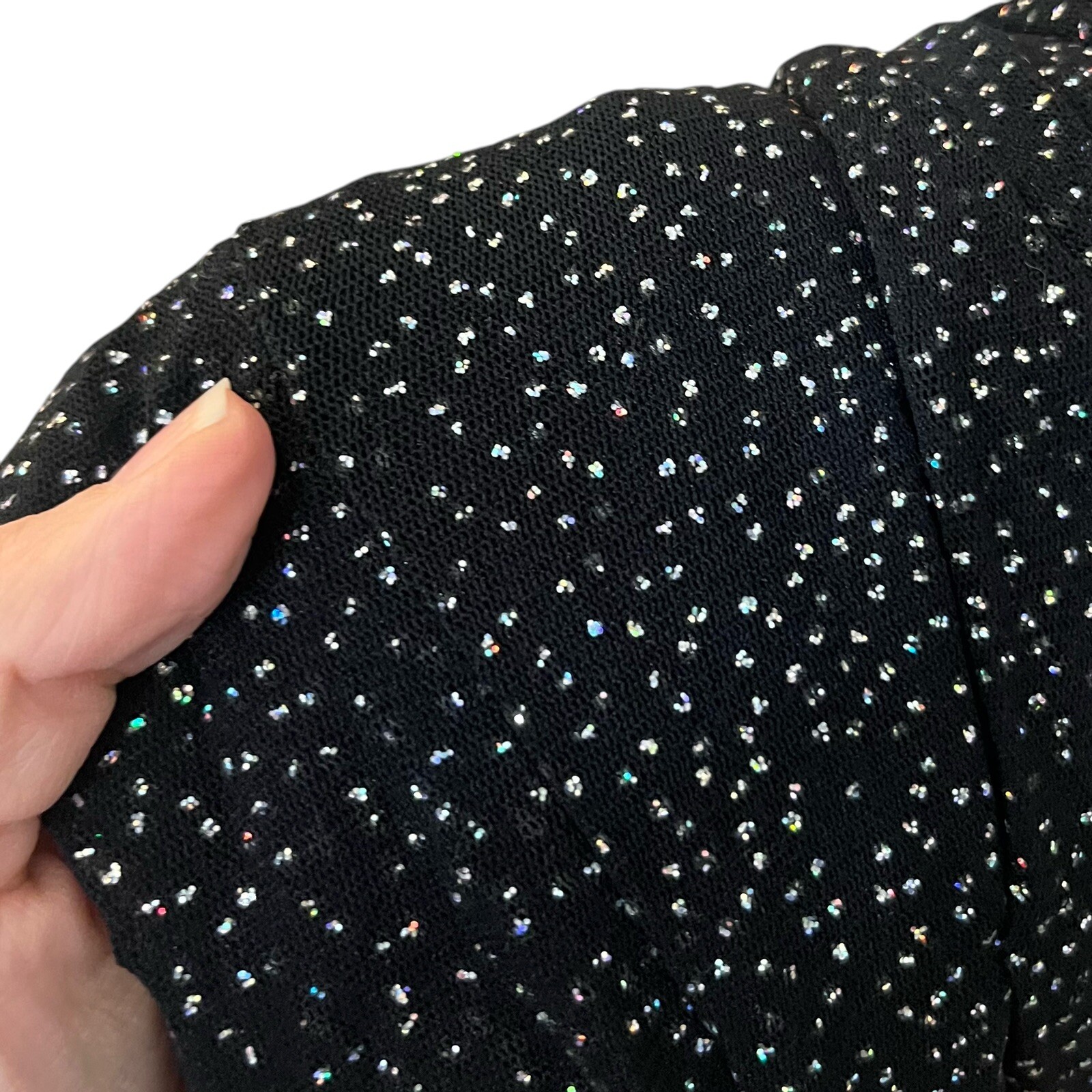 90s VTG Niki By Niki Livas Glitter Maxi Dress Medium Open Back Prom Party Disco
