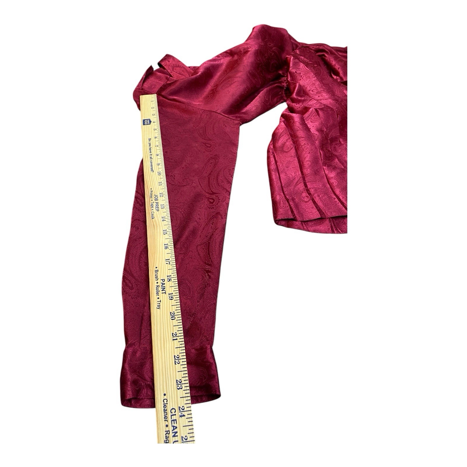 VTG 80s Impromptu Maroon Paisley Pleated Maxi Dress Size 7/8 SMALL Long Sleeve
