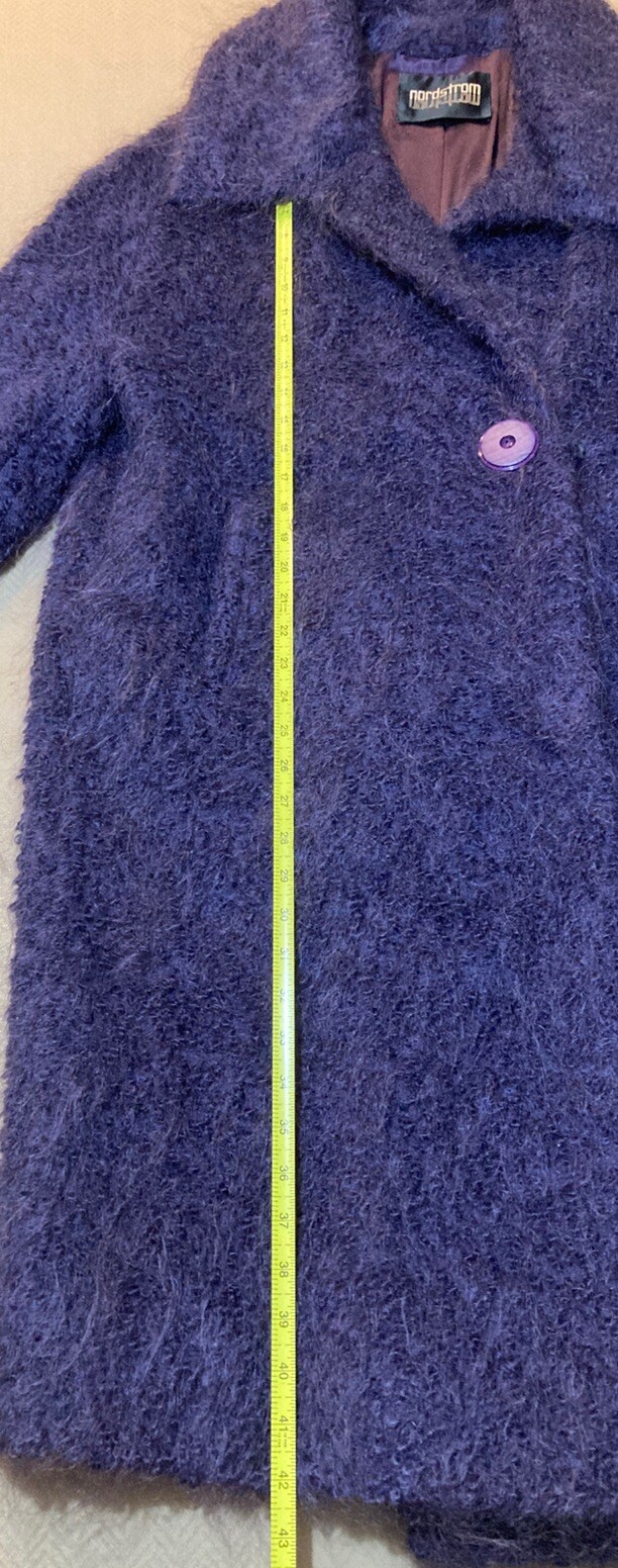 Vntg 1960’s Monte Sano Pruzan Mohair Cocoon Coat Nordstrom Plum Purple Wool M L