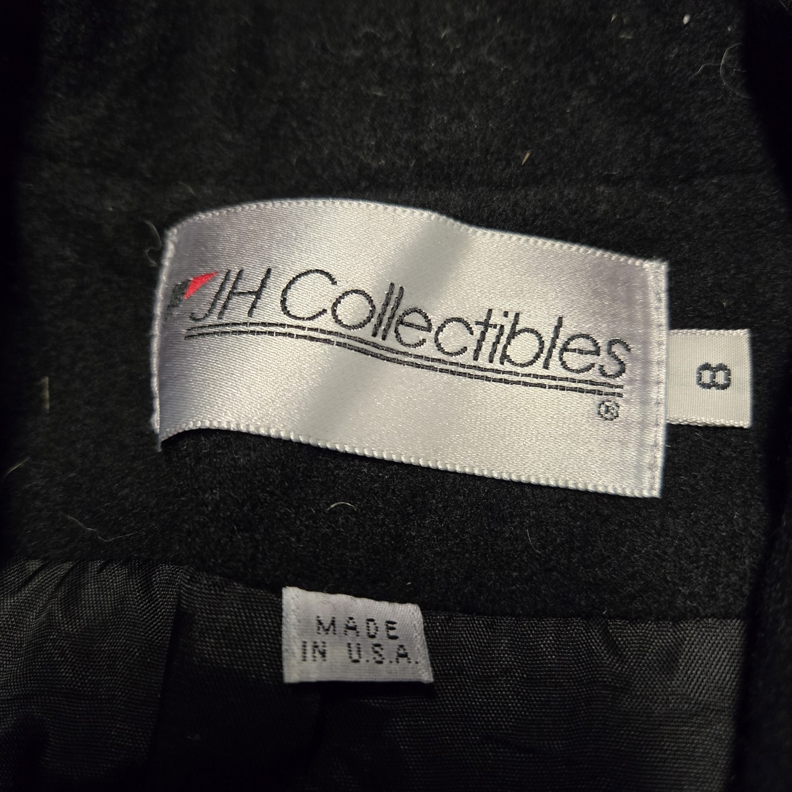 Vintage JH Collectibles Black Blazer Wool Cashmere Blend Union Made In USA Size